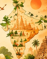 Decorative map of India